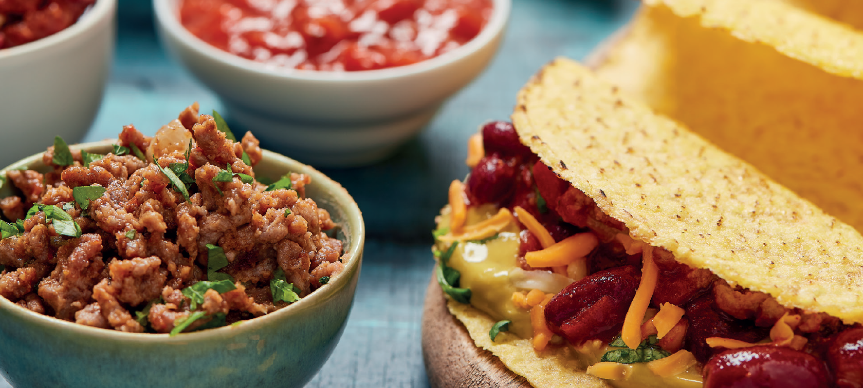 Tacos de Carne e Chili